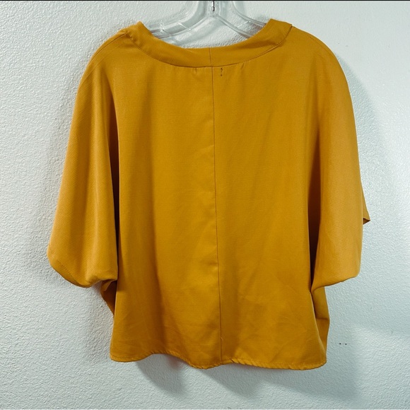 Style Envy tie front blouse mustard- yellow -gold color size L - Picture 2 of 8